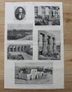 Holzstich Ägypten 1885 Ausgrabung des großen Tempels von Luxor